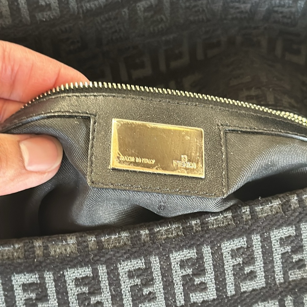 Fendi Monogram Black Suede Shoulder Bag - Picture 9 of 12